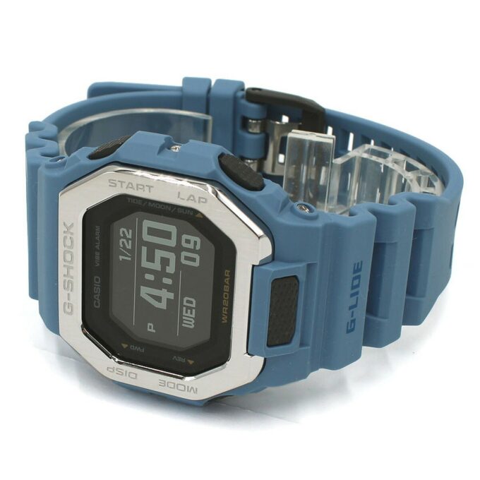 Montre Homme Casio G-SHOCK - GBX-100-2ADR - Bracelet en Résine Bleu Ciel - Affichage Numérique - Résistant à l'eau - Bluetooth