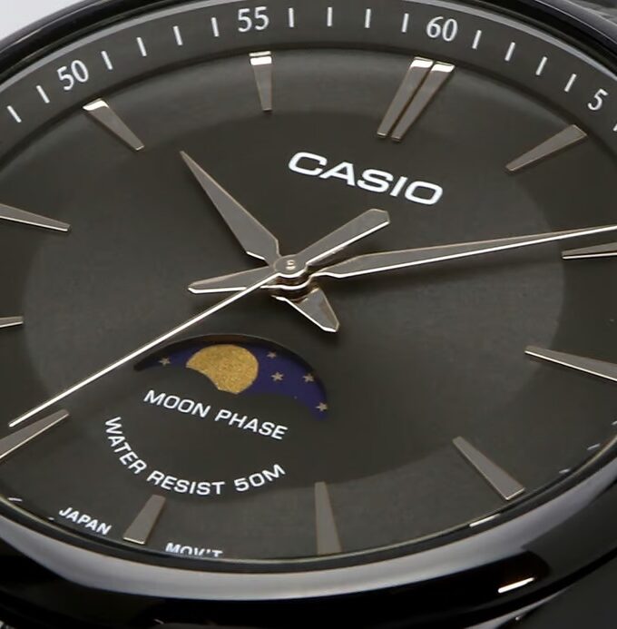 montre homme casio mtp m100b 1avdf bracelet en acier inoxydable noir affichage analogique résistant à l'eau