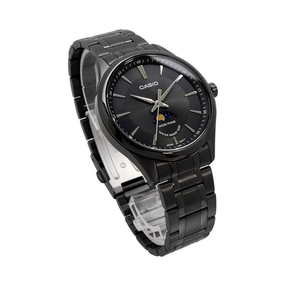 montre homme casio mtp m100b 1avdf bracelet en acier inoxydable noir affichage analogique résistant à l'eau