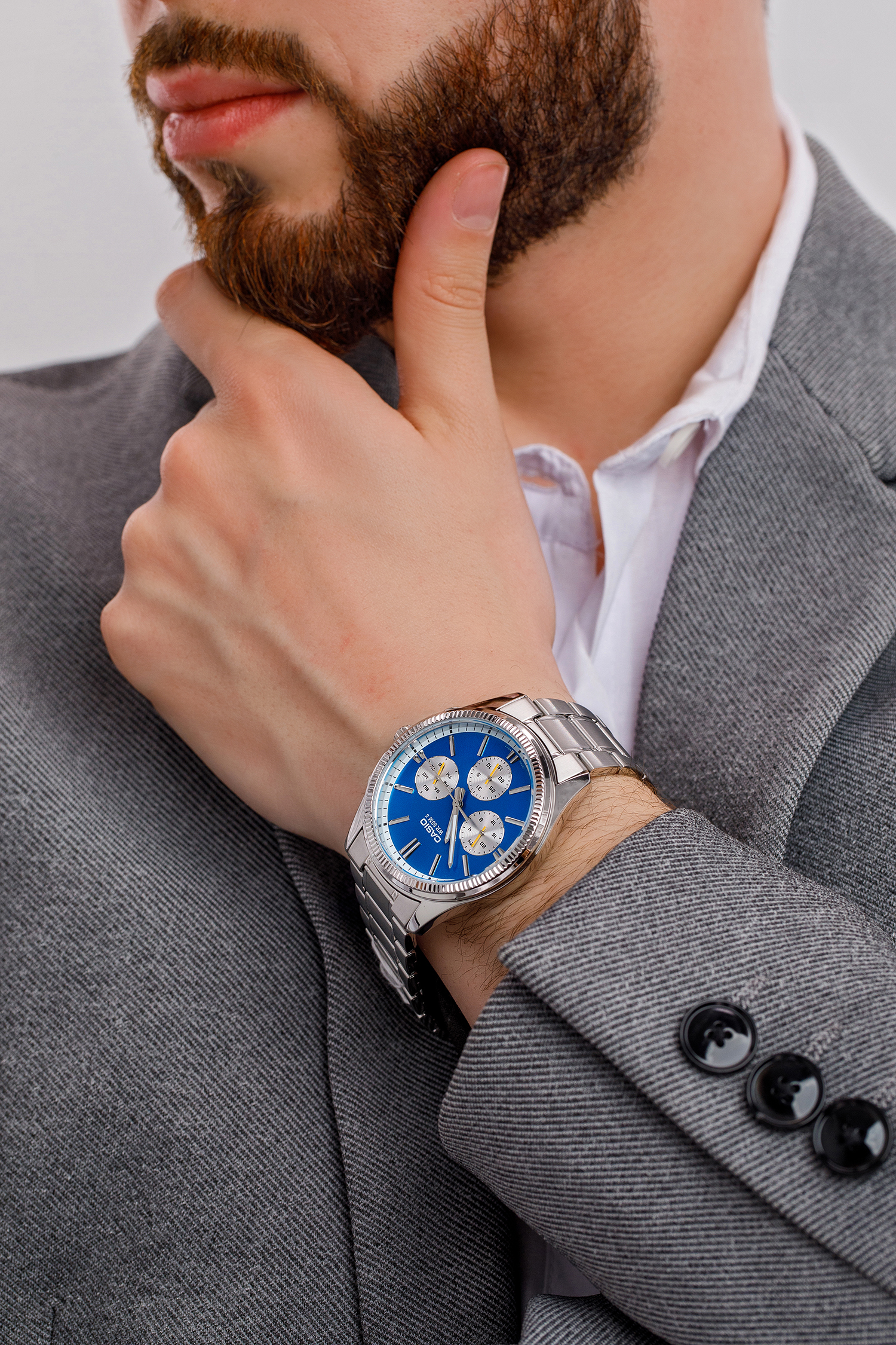 montre homme casio mtp 1375d 2a2vdf bracelet en acier inoxydable affichage analogique résistant à l'eau