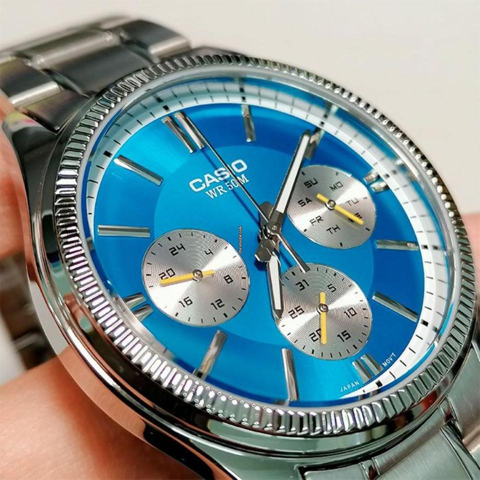 montre homme casio mtp 1375d 2a2vdf bracelet en acier inoxydable affichage analogique résistant à l'eau