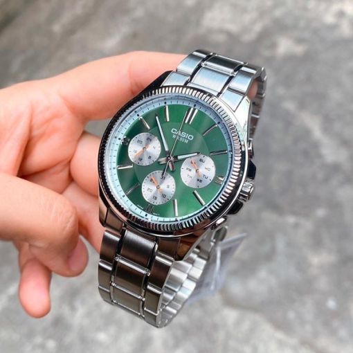 montre homme casio mtp 1375d 3avdf bracelet en acier inoxydable affichage analogique résistant à l'eau