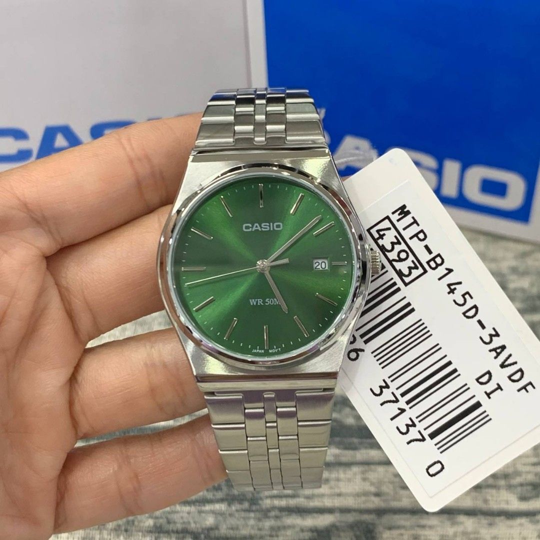 montre homme casio mtp b145d 3avdf bracelet en acier inoxydable affichage analogique résistant à l'eau