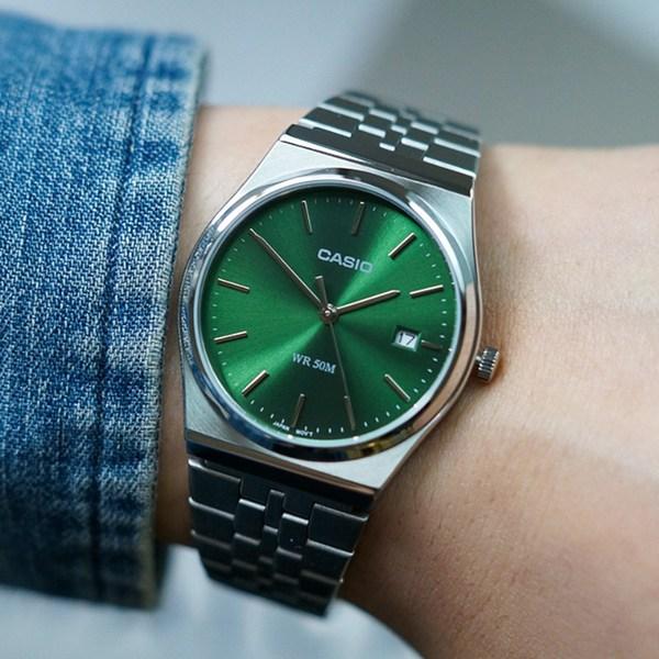 montre homme casio mtp b145d 3avdf bracelet en acier inoxydable affichage analogique résistant à l'eau