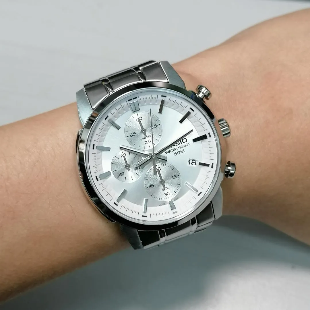 montre homme casio mtp e510d 7avdf bracelet en acier inoxydable affichage analogique résistant à l'eau