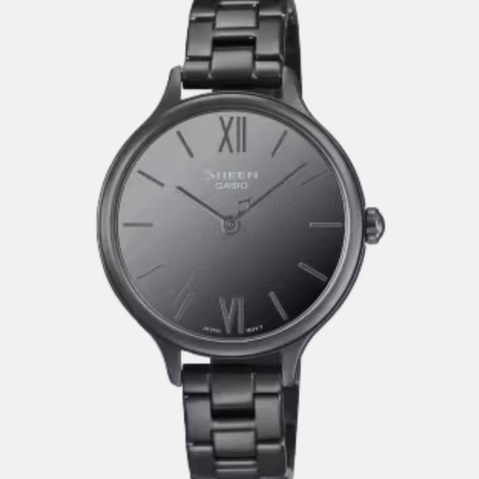 Montre Femme Casio Sheen - SHE-4560BD-1AUDF - Bracelet en Acier Inoxydable noir - Affichage analogique - Résistant à l'eau - Verre Saphir