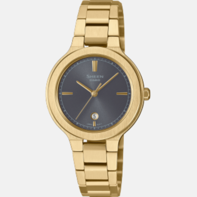 Montre Femme Casio Sheen - SHE-4559G-8AUDF - Bracelet en Acier Inoxydable doré - Affichage analogique - Résistant à l'eau - Verre Saphir