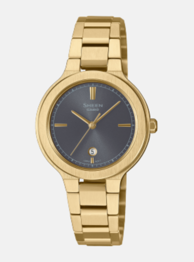 Montre Femme Casio Sheen - SHE-4559G-8AUDF - Bracelet en Acier Inoxydable doré - Affichage analogique - Résistant à l'eau - Verre Saphir