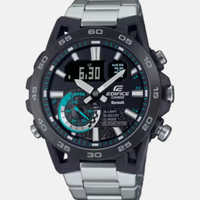 Montre Homme Casio Edifice - ECB-40DB-1ADF - Connectable via Bluetooth - Bracelet en Acier Inoxydable - Affichage analogique - Résistant à l'eau