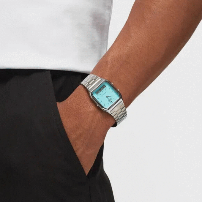 Montre Casio Collection - AQ-230A-2A2MQYDF - Bracelet en Acier Inoxydable - Affichage analogique - Numérique - Résistant à l'eau