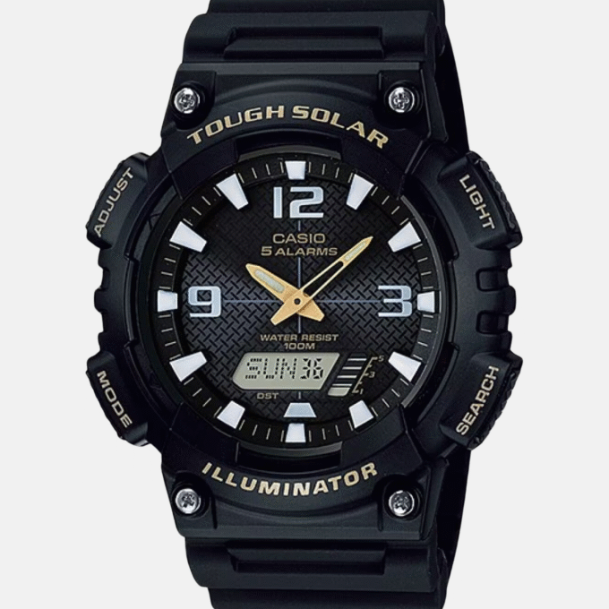 Montrer Homme Casio - AQ-S810W-1BVDF - Bracelet en Résine noir - Affichage analogique - numérique - Résistant à l'eau