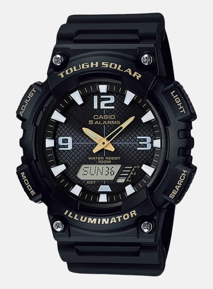 Montrer Homme Casio - AQ-S810W-1BVDF - Bracelet en Résine noir - Affichage analogique - numérique - Résistant à l'eau