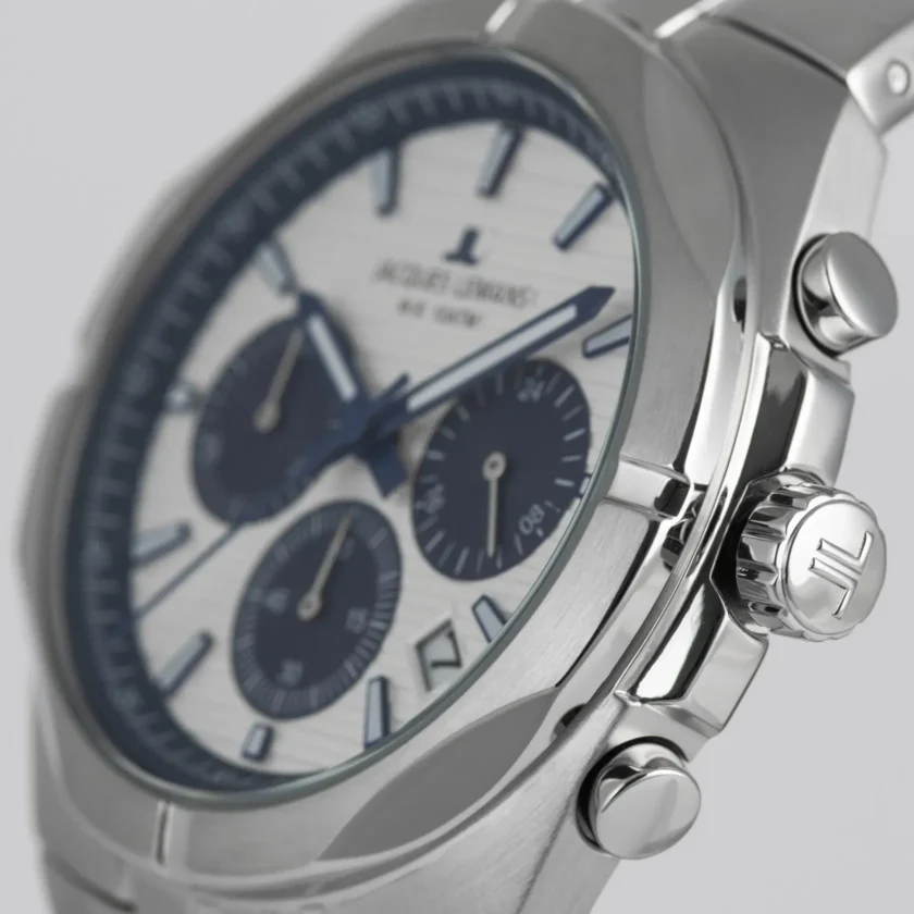 montre jacques lemans 1 2181b Élégante montre de sport pour hommes avec chronographe et Étanchéité 10 atm verre saphir