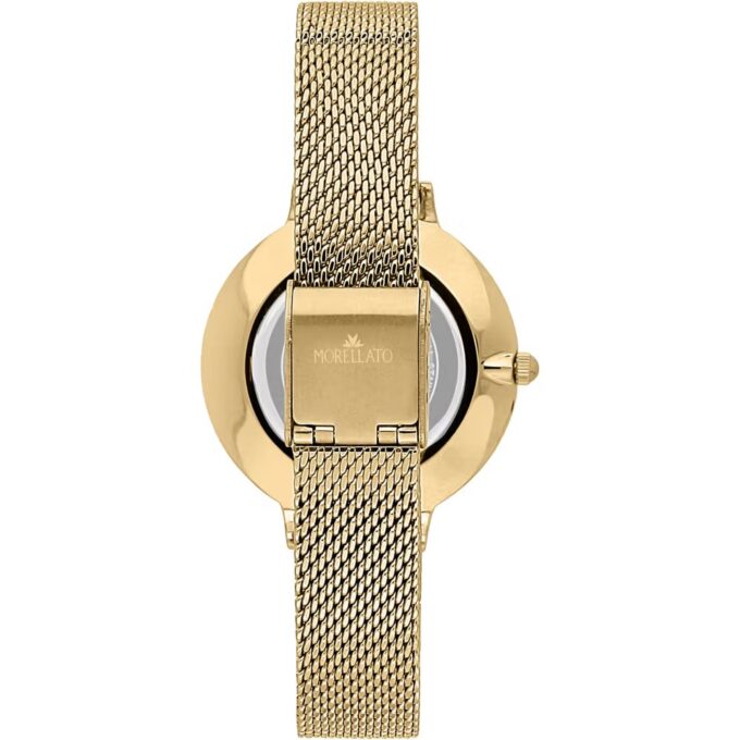 Montre Femme Morellato Ninfa – R0153168502 – Boîtier Acier Or Jaune 34 mm – Cadran Blanc Rond – Mouvement Analogique – Bracelet Acier Or Jaune – Résistante à l’Eau 3 ATM – Fermoir Maillon à Cliper – Garantie Morellato.