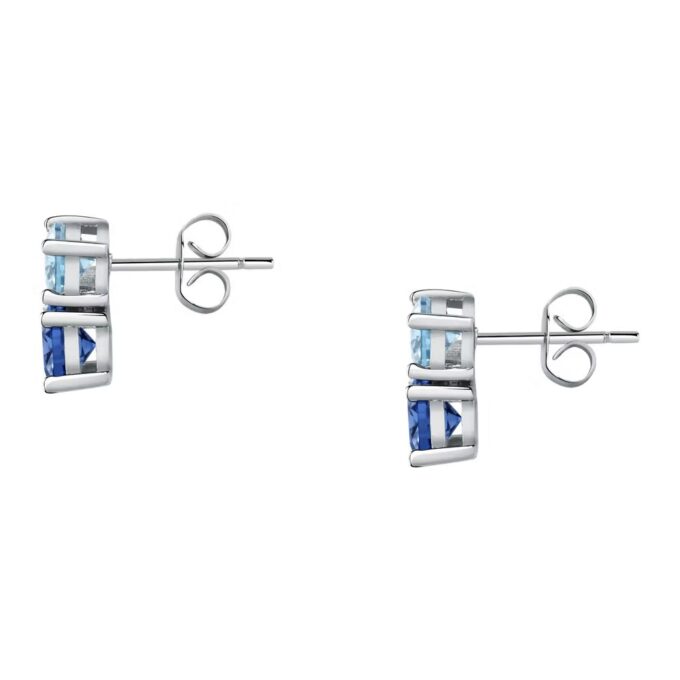 Boucles d'Oreilles en Argent avec Cristaux Bleus - Modèle Penché Morellato SAVY17