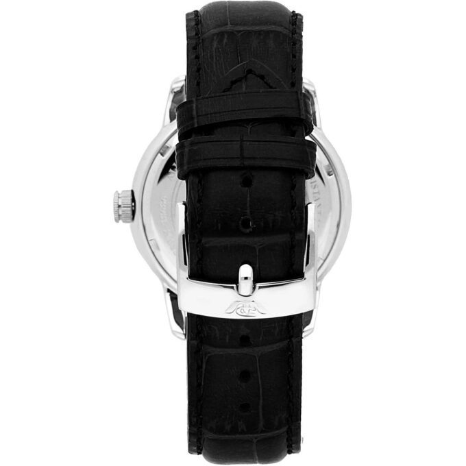 Montre Homme Philip Watch Kent – R8251178013 – Boîtier Inoxydable 47x40 mm Argent et Noir – Bracelet Cuir Noir – Verre Minéral – Boucle de Boucle – Résistante à l'Eau 10 ATM – Fabriquée en Suisse – Garantie 2 Ans – Emballage Original Philip Watch.