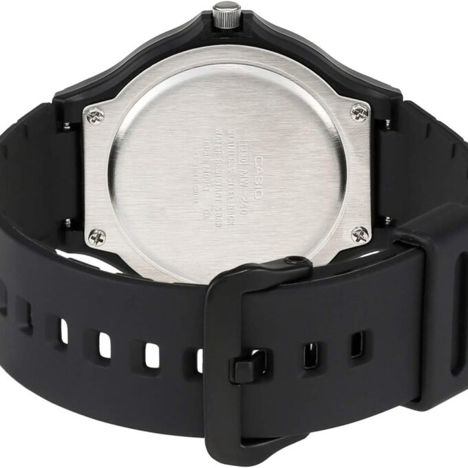 Montre Classique Homme - Casio MW-240-1EVDF - Quartz, Bracelet Résine, Étanche 50m, Cadran Noir - Référence MW-240-1EVDF