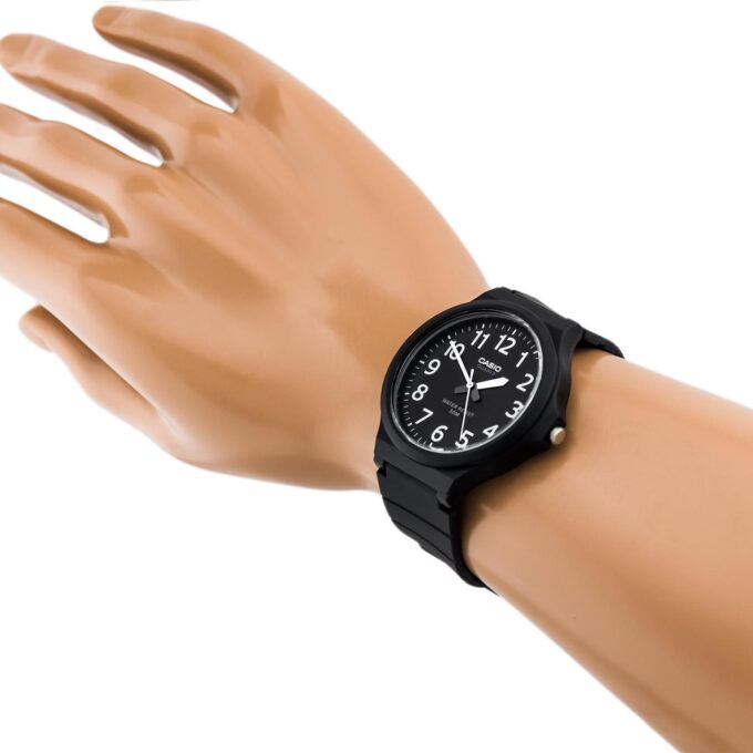 Montre Classique Homme Casio MW-240-1BVDF – Quartz, Bracelet Résine Noire, Étanche 50m, Grand Cadran – Référence MW-240-1BVDF