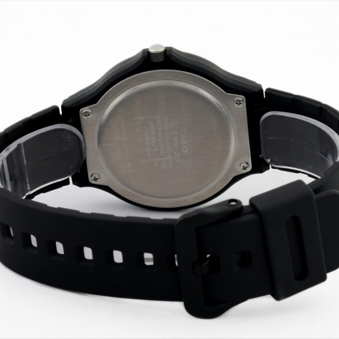 Montre Classique Homme Casio MW-240-1BVDF – Quartz, Bracelet Résine Noire, Étanche 50m, Grand Cadran – Référence MW-240-1BVDF