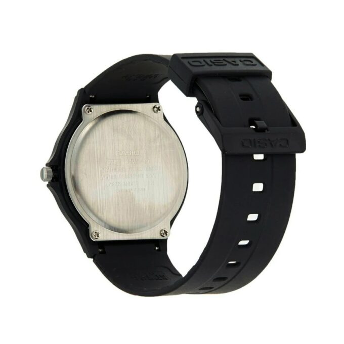 Montre Unisexe CASIO MW-59-1EV – Boîtier Résine Noir 40 mm – Affichage Analogique avec Date – Verre Plexiglas – Bracelet Résine Noir – Étanchéité 5 Bars – Légère et Fonctionnelle pour un Usage Quotidien