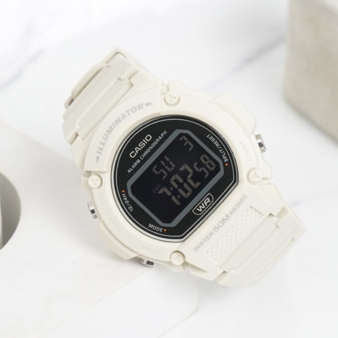 Montre Classique Casio - Unisexe - Style Sportif, Fonctionnalité Polyvalente - Résine - Marron - W-219HC-8BV