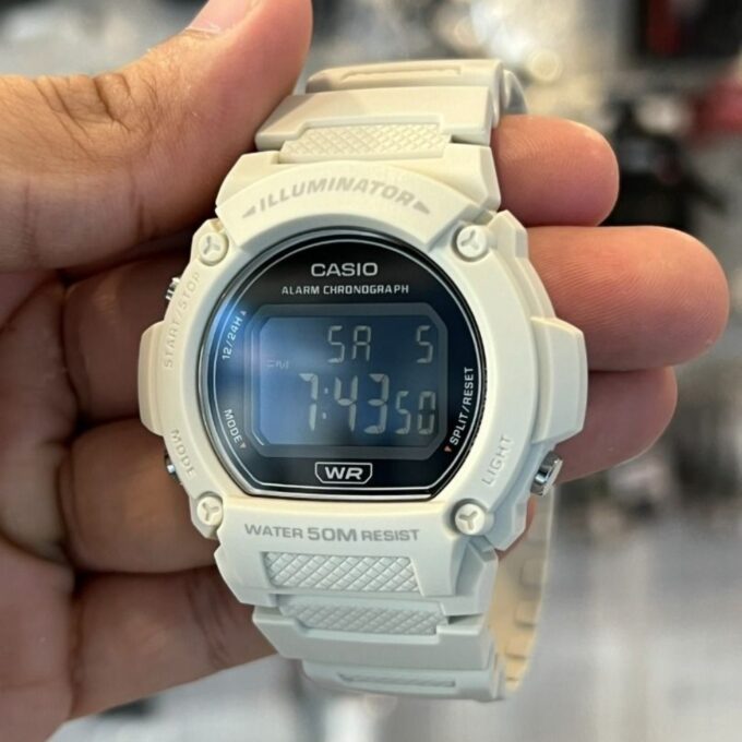 Montre Classique Casio - Unisexe - Style Sportif, Fonctionnalité Polyvalente - Résine - Marron - W-219HC-8BV