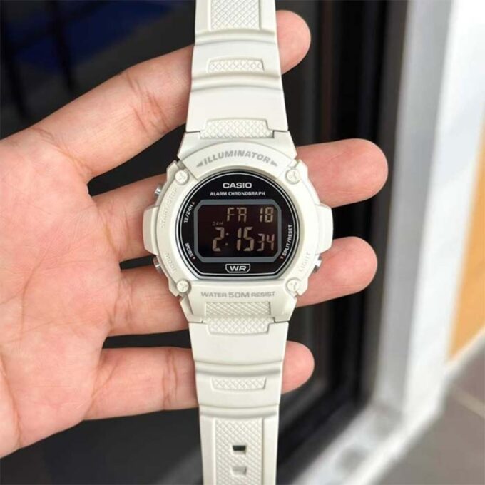 Montre Classique Casio - Unisexe - Style Sportif, Fonctionnalité Polyvalente - Résine - Marron - W-219HC-8BV