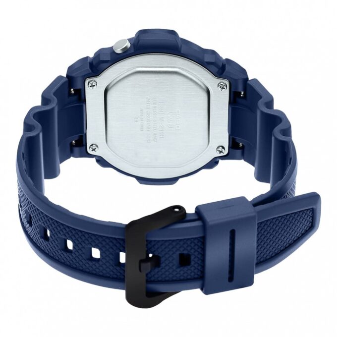 Montre Homme Casio - Style sportif, étanche, alarme, éclairage LED - Résine - Bleu - W-219H-2AVEF