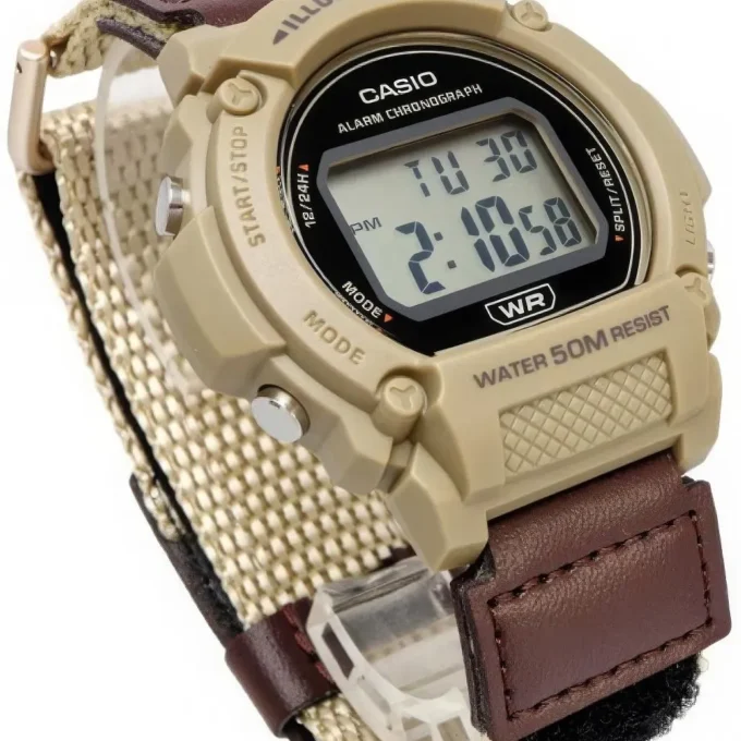 Casio W-219HB-5AVDF - Montre Sportive avec Chronomètre et Alarme