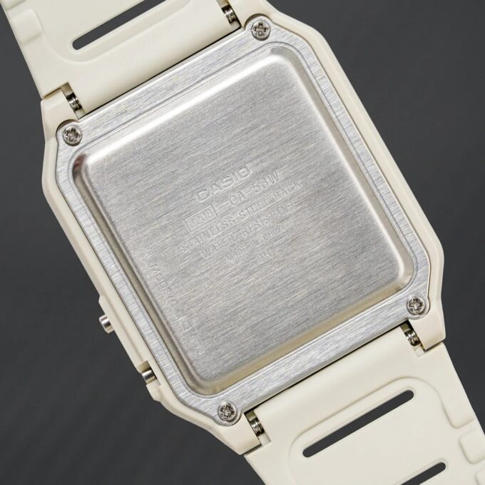 Montre calculatrice Casio CA-53WF-8BDF - Unisexe - Quartz, Double fuseau horaire, Alarme, Chronomètre - Résine - Blanc - CA-53WF-8BDF