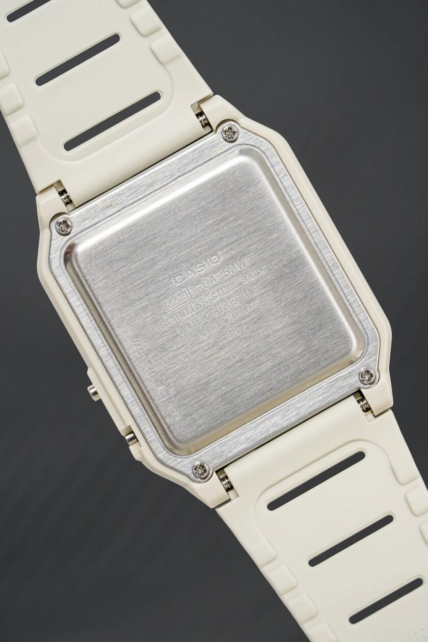 montre calculatrice casio ca 53wf 8bdf unisexe quartz, double fuseau horaire, alarme, chronomètre résine blanc ca 53wf 8bdf