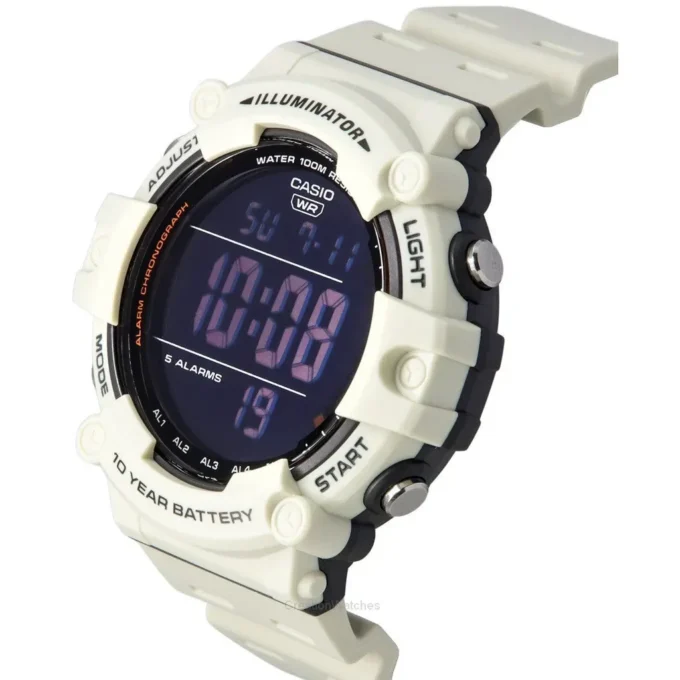 Montre Casio AE-1500WH-8B2VDF - Design Pratique avec Éclairage LED et Bracelet en Résine - 5 Alarmes