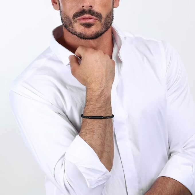 Bracelet SECTOR - Bijoux Homme - Acier inoxydable, Design moderne, Résistant à l’eau, Fermoir sécurisé - Métal argenté - SZV101