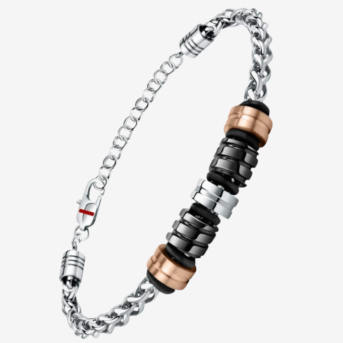 Bracelet SECTOR - Bijoux Homme/Femme - Acier Inoxydable, Design Moderne, Résistant à l’Eau, Fermoir Sécurisé - Métal Argenté - SAFR16