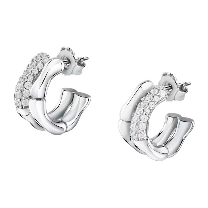 Boucles d’oreilles MORELLATO – Femme – Élégantes, Pendantes, Hypoallergéniques, Finition brillante – Acier inoxydable – Argenté