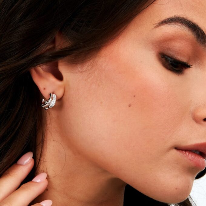 Boucles d’oreilles MORELLATO – Femme – Élégantes, Pendantes, Hypoallergéniques, Finition brillante – Acier inoxydable – Argenté