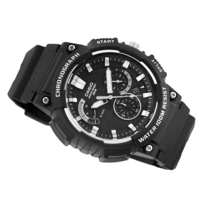 Casio MCW-200H-1AVDF - Montre Multifonctionnelle avec Résistance à l'Eau de 200 mètres - Verre Saphir