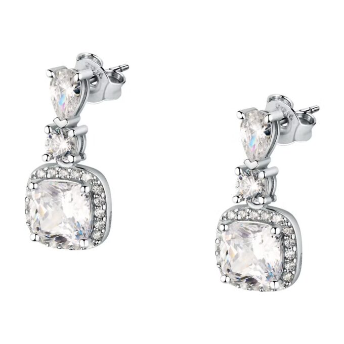 Boucles d’oreilles MORELLATO femme – Élégantes, design italien, acier inoxydable, finition brillante – Bijoux – Argenté – SAIW111