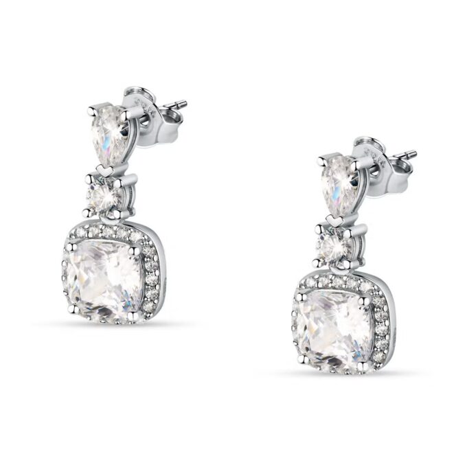 Boucles d’oreilles MORELLATO femme – Élégantes, design italien, acier inoxydable, finition brillante – Bijoux – Argenté – SAIW111