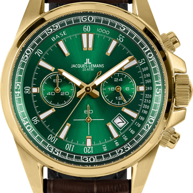 montre jacques lemans 1 2117h montre sportive pour hommes avec chronographe et résistance à l'eau de 200 mètres