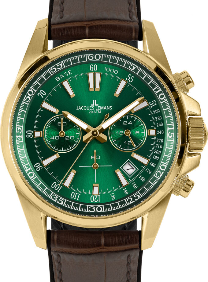 montre jacques lemans 1 2117h montre sportive pour hommes avec chronographe et résistance à l'eau de 200 mètres