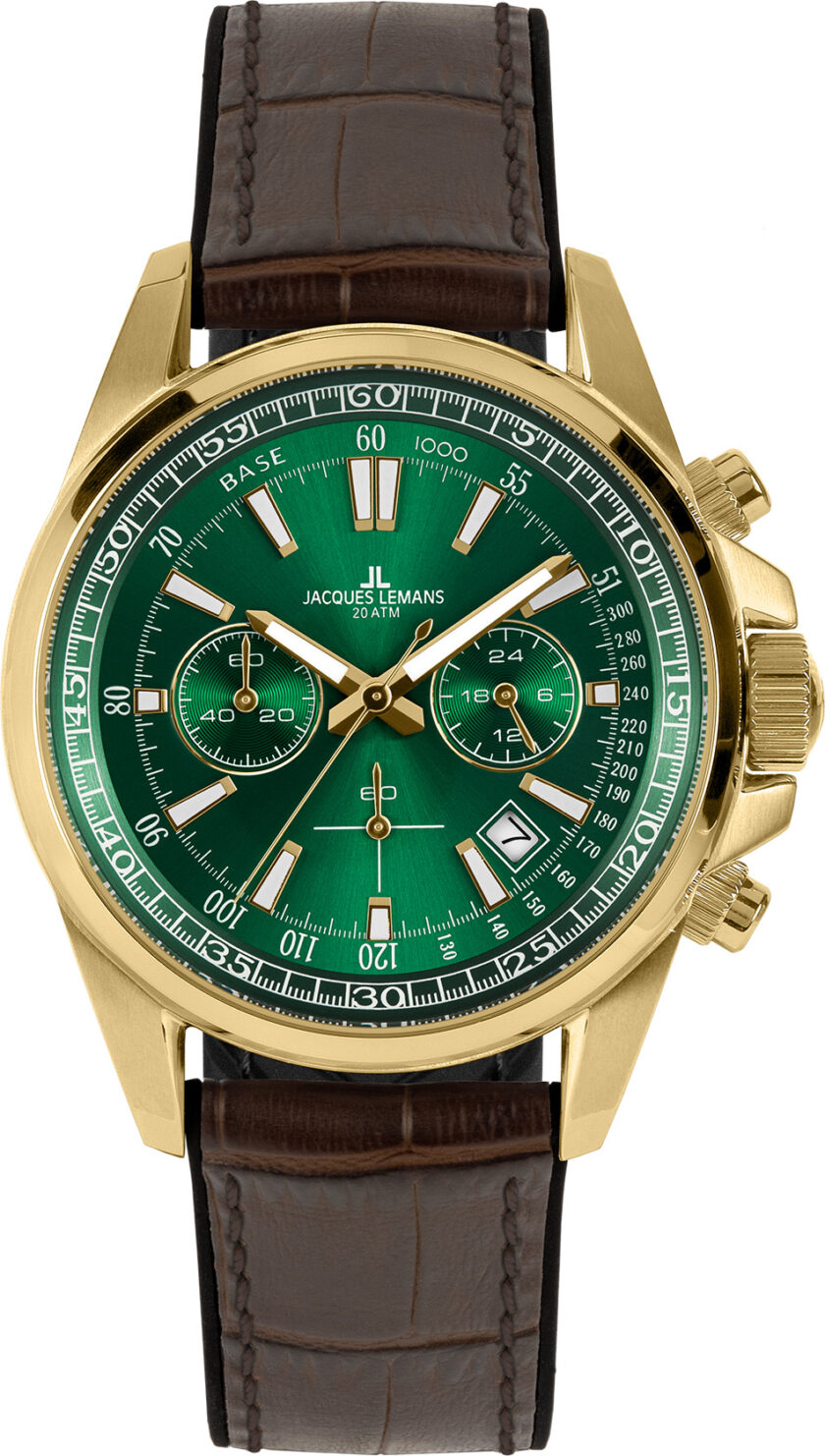 montre jacques lemans 1 2117h montre sportive pour hommes avec chronographe et résistance à l'eau de 200 mètres