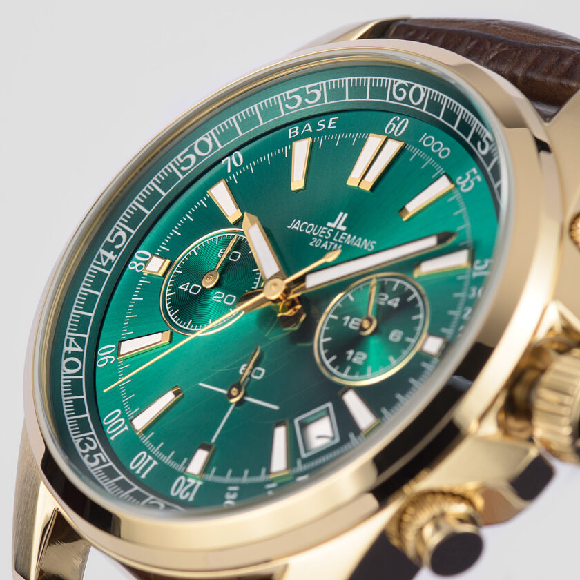 montre jacques lemans 1 2117h montre sportive pour hommes avec chronographe et résistance à l'eau de 200 mètres
