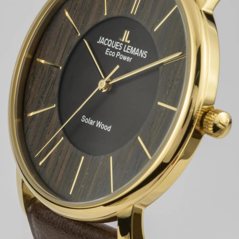montre jacques lemans 1 2105b montre sportive Élégante pour hommes avec cadran marron et bracelet en simili cuir