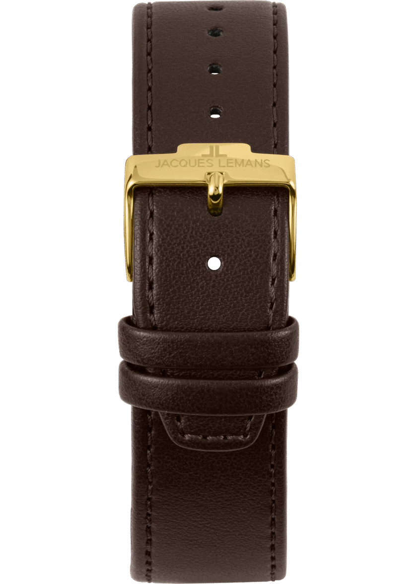 montre jacques lemans 1 2105b montre sportive Élégante pour hommes avec cadran marron et bracelet en simili cuir