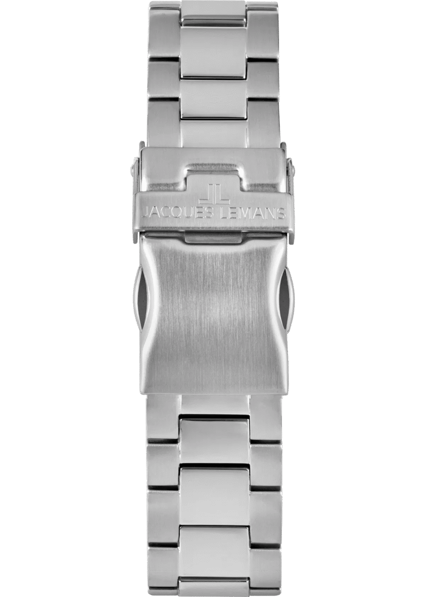 montre chronographe homme jacques lemans derby 1 1945.1f – quartz, acier inoxydable, cadran vert, bracelet argent, étanche 10 bar, verre minéral, date – garantie 2 ans