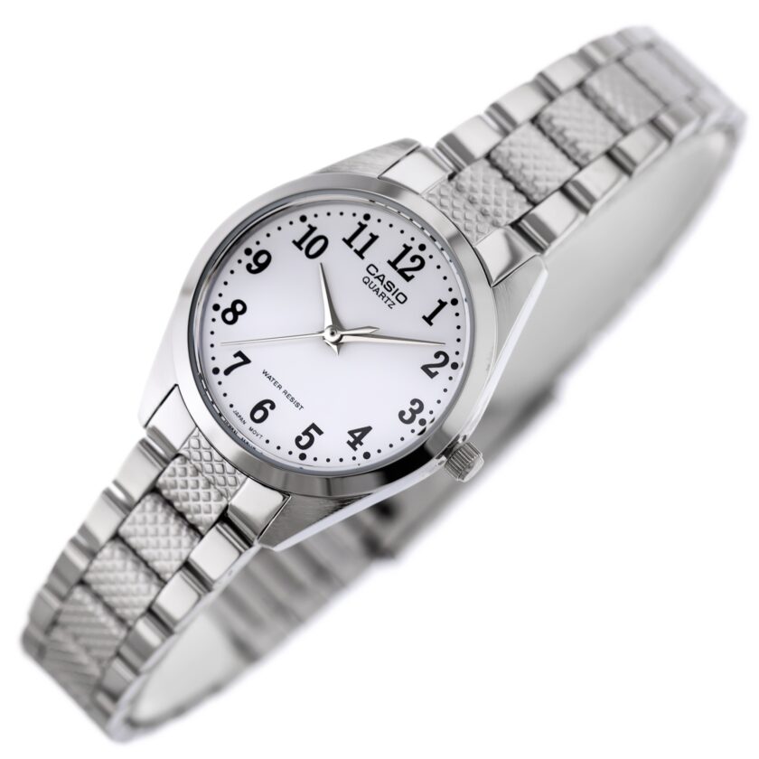 montre femme casio ltp 1274d 7b analogique, originale, acier inoxydable, argent montre classique élégante