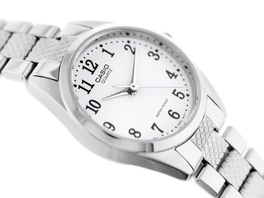 montre femme casio ltp 1274d 7b analogique, originale, acier inoxydable, argent montre classique élégante
