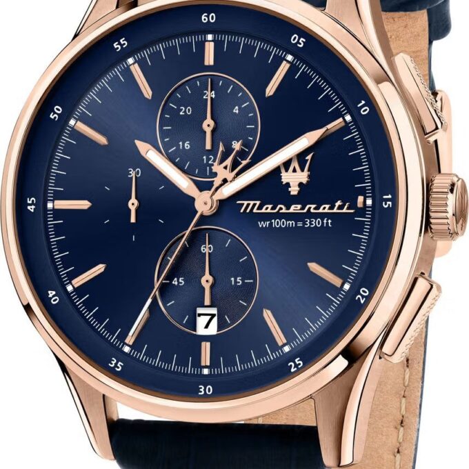 Montre Homme Maserati – R8871624009 – Chronographe Analogique – 42 mm – Bracelet en Cuir – Collection Sorpasso