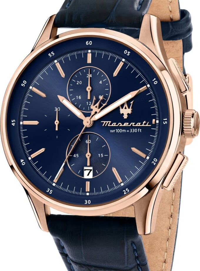 Montre Homme Maserati – R8871624009 – Chronographe Analogique – 42 mm – Bracelet en Cuir – Collection Sorpasso